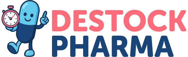 Logo officiel Destock Pharma – spécialiste en produits de santé et parapharmacie à prix réduits.