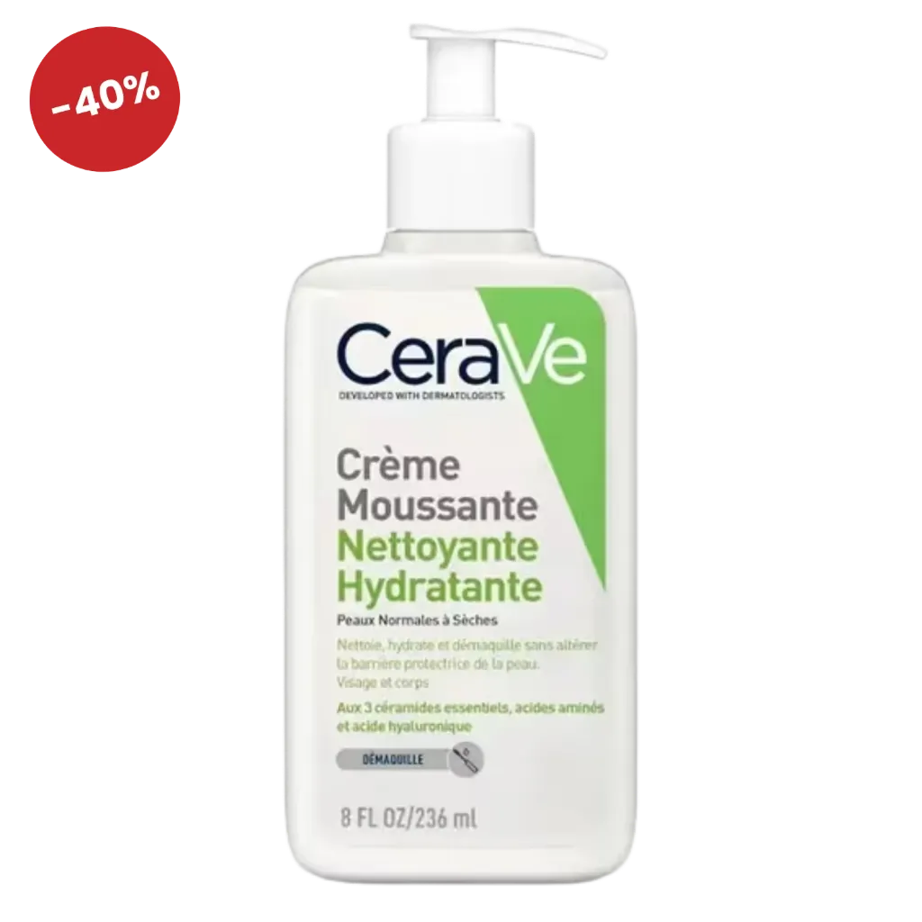 CeraVe Crème Moussante Nettoyante Hydratante Visage 236 ml