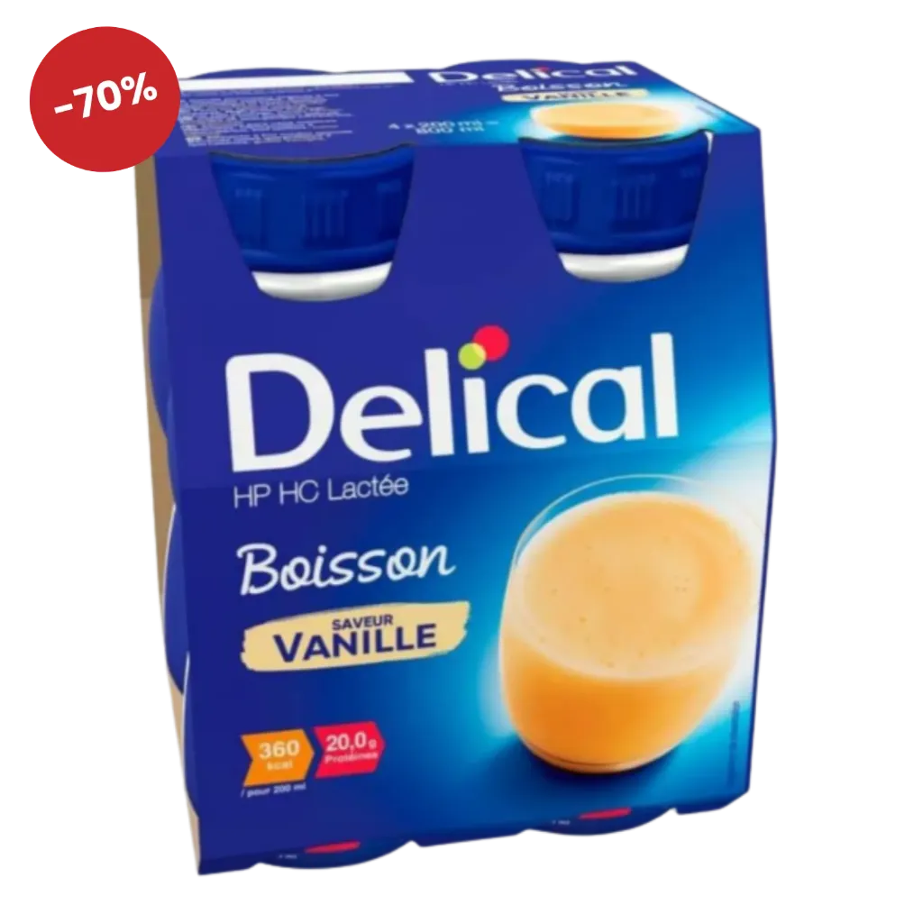 [4278628] Delical Boisson Lactée HP-HC 360 Vanille - 4x200 ml