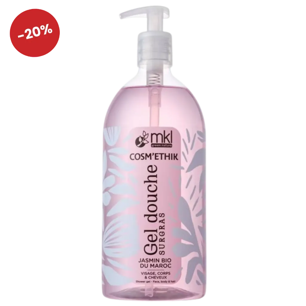 [4703393] COSM'ETHIK Gel douche Jasmin bio du Maroc 1L