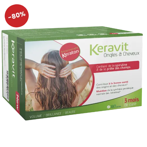 [4675344] Keravit Complément Alimentaire Pour Cheveux Et Ongles 3 mois